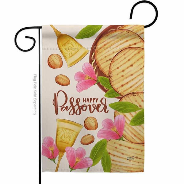 Patio Trasero G135248-BO Happy Pesach Religious Passover Double-Sided Decorative Garden Flag, Multi Color PA3900504